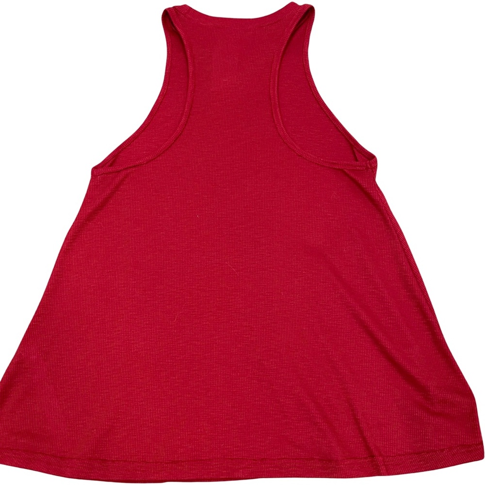 Free People Women’s Red Ribbed Racer Back Tank - Picture 5 of 7